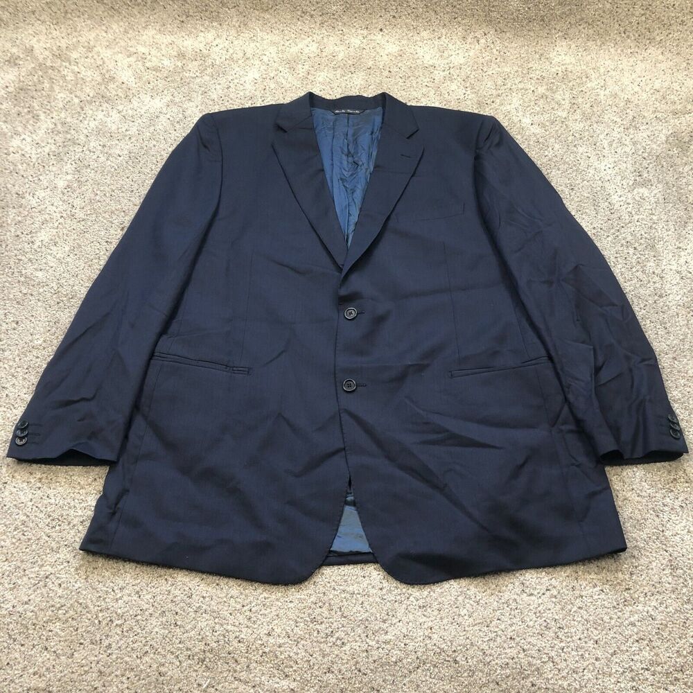 Ermenegildo Zegna Blazer Adult 46L Blue Wool Silk Saks Fifth Avenue Jacket Italy